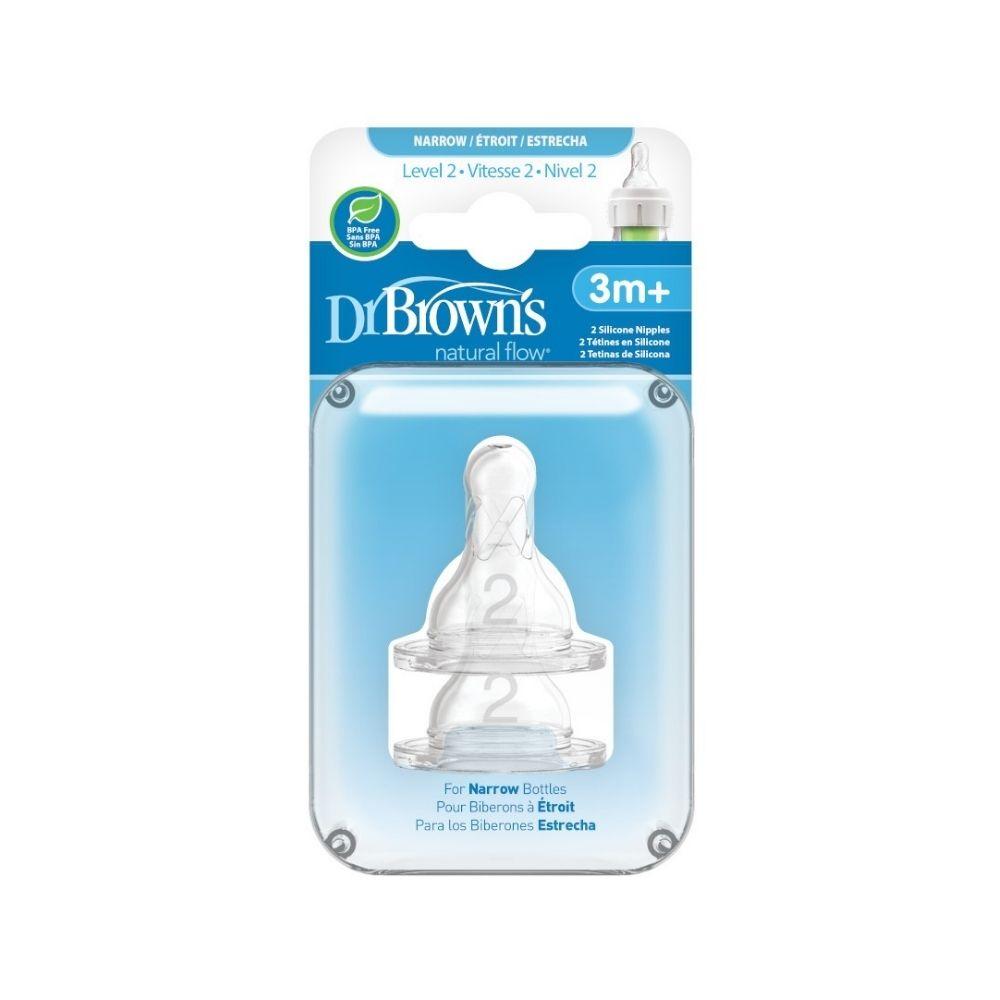 Tetinas Dr Brown's  Natural Flow Narrow Level 2 3m+ 2 Und