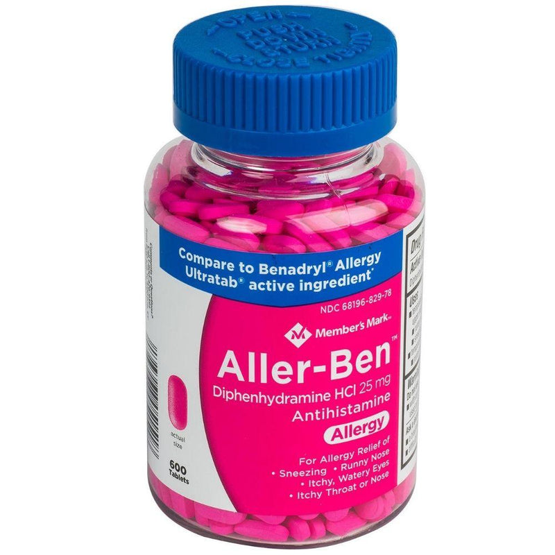 Aller-Ben Member’s Mark 25mg 600 Tabletas
