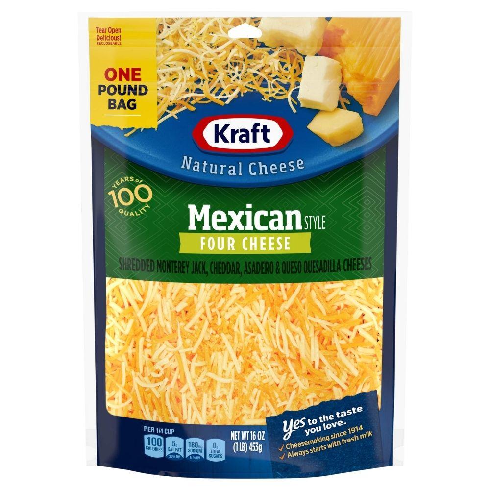 Queso Kraft Mexican Style Four Cheese Shredded 453gr