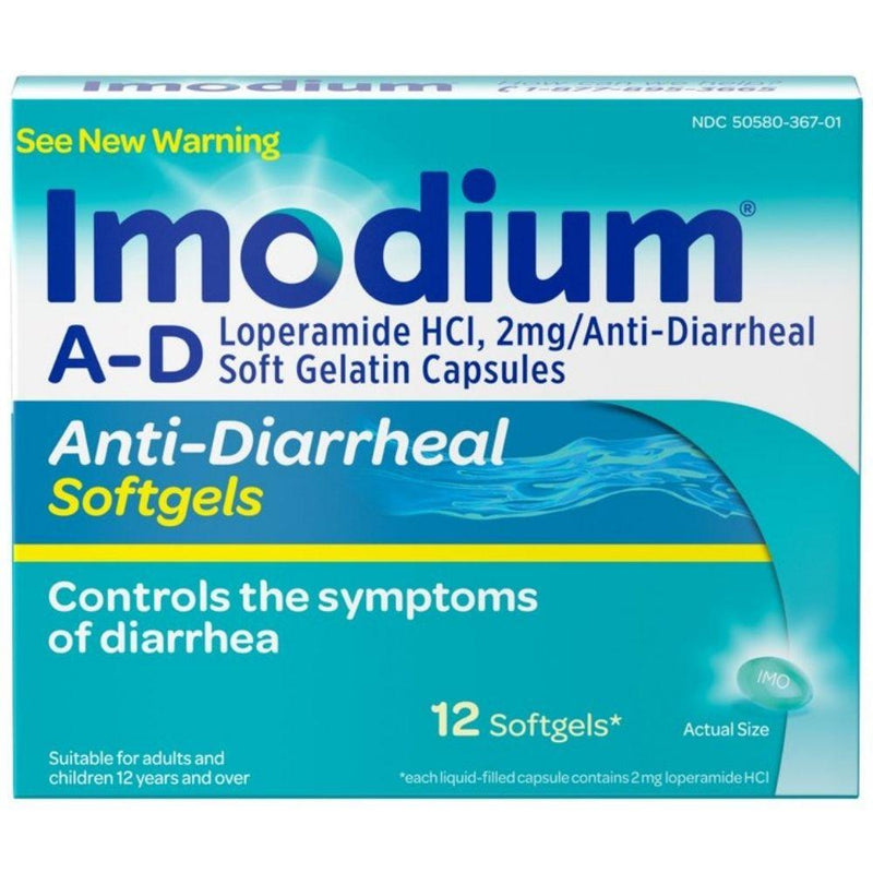 Imodium A-D Loperamide 2 mg Softgels 12 Und