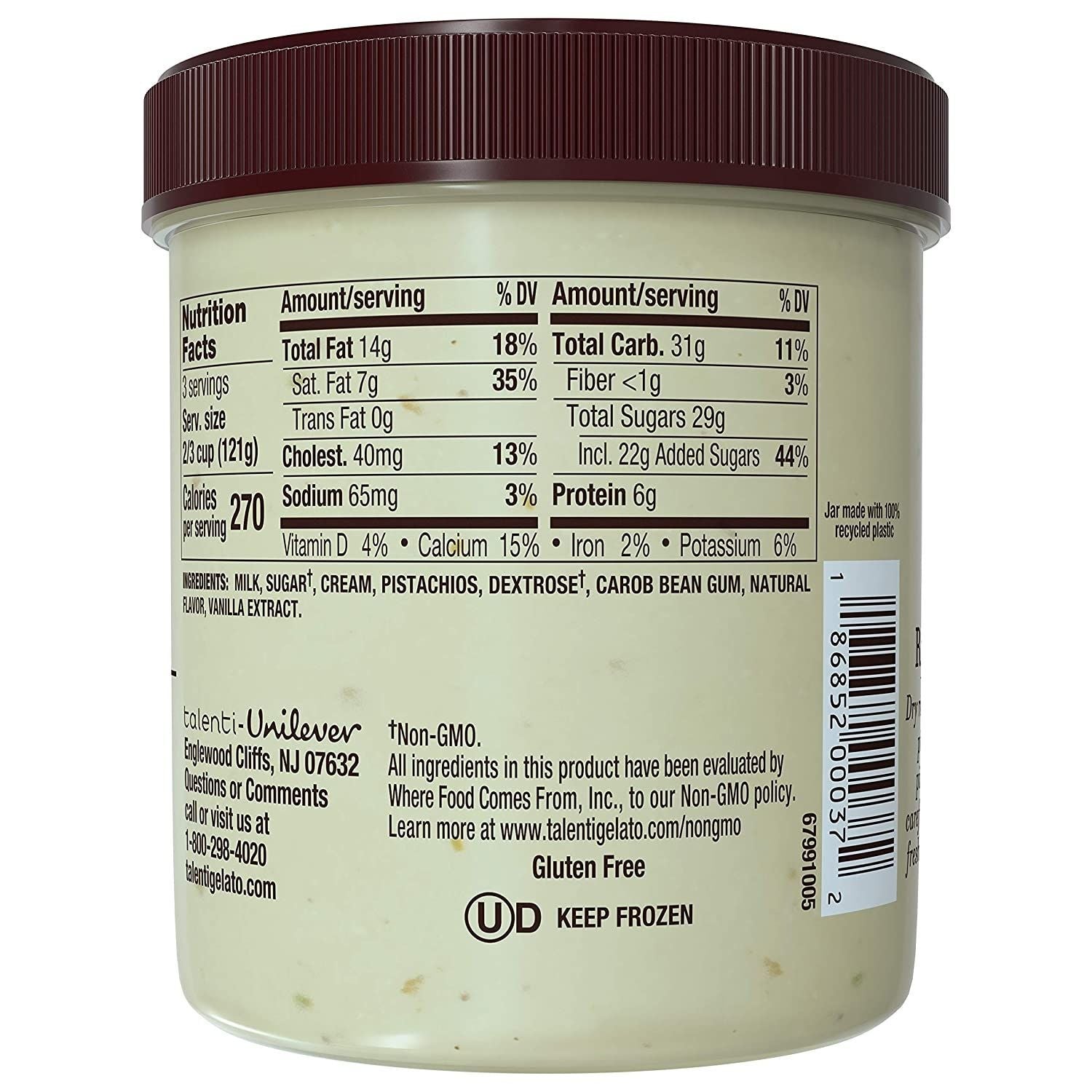 Helado Talenti Pacific Coast Pistachio 473ml