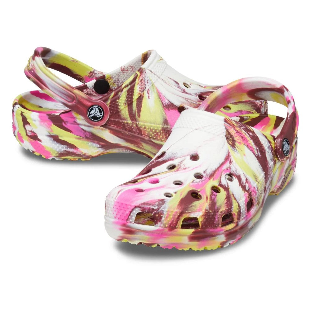 Crocs Marbled Dama Color Rosado Blanco