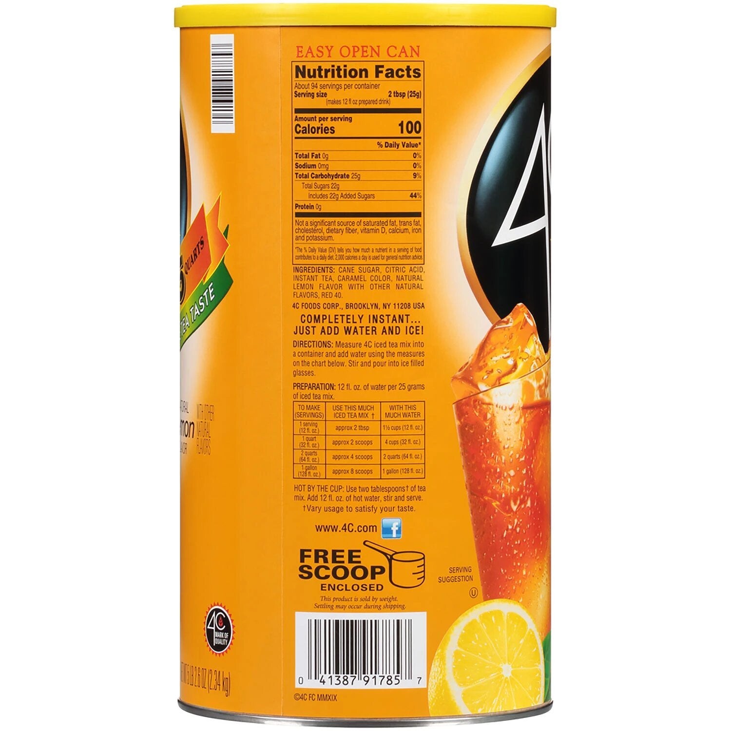 Iced Tea Mix 4C Lemon 2.34kg - Madison Center