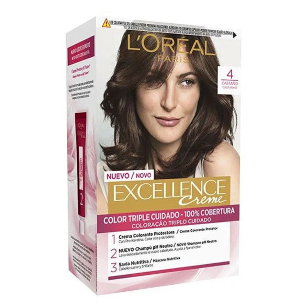 Tinte L'Oreal Excellence Creme 4 Castaño