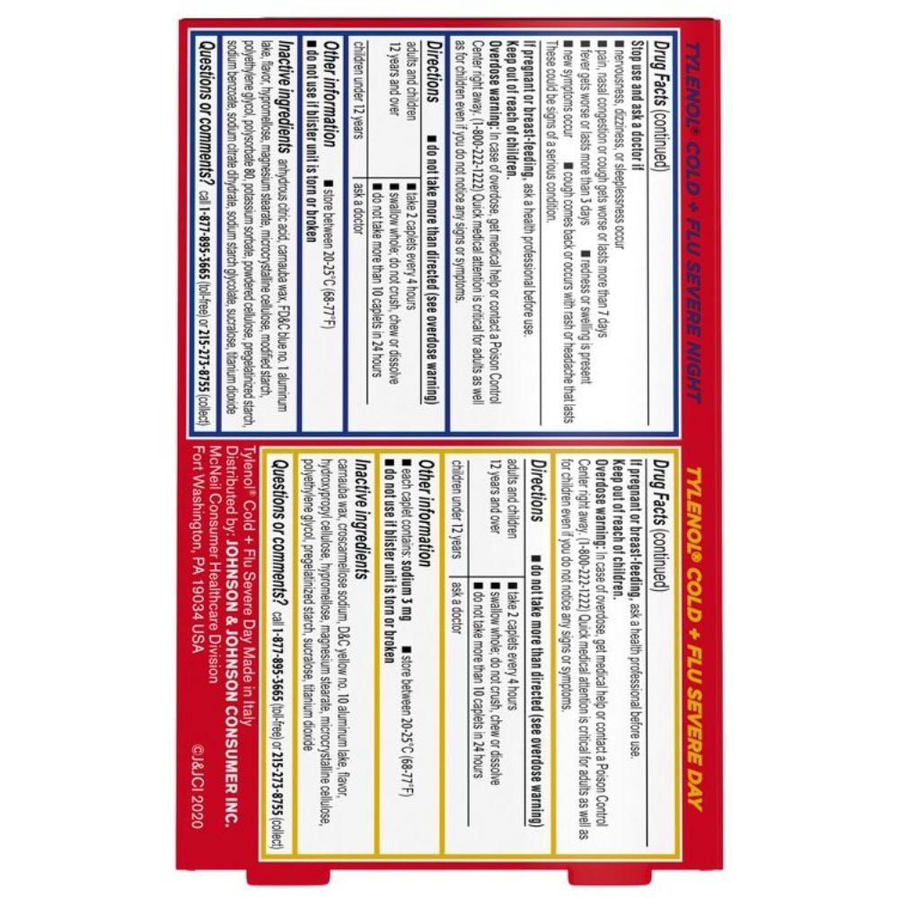 Tylenol Cold + Flu Severe Dia & Noche 24 Tabletas