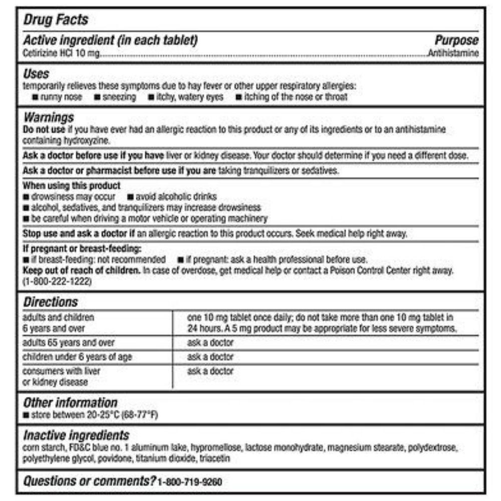 Antistaminico Member's Mark  Aller-Zyr 10mg 200 Tabletas