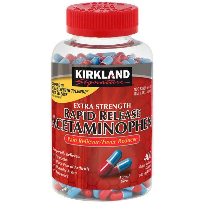 Acetaminophen Kirkland Rapid Release 500mg 400 Capsulas