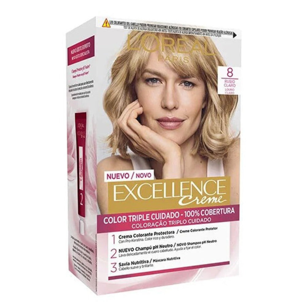 Tinte L'Oreal Excellence Creme 8 Rubio Miel