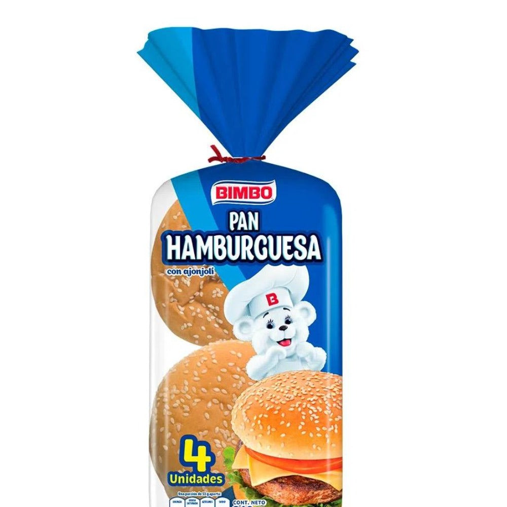 Pan para Hamburguesa Bimbo 400 gr 4 Und