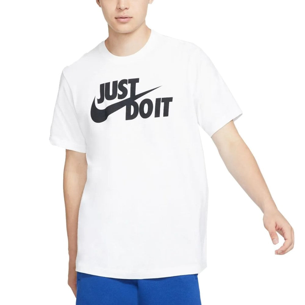 Nike T-Shirt 100% Algodón Para Caballero Color Blanco Logo Just Doit