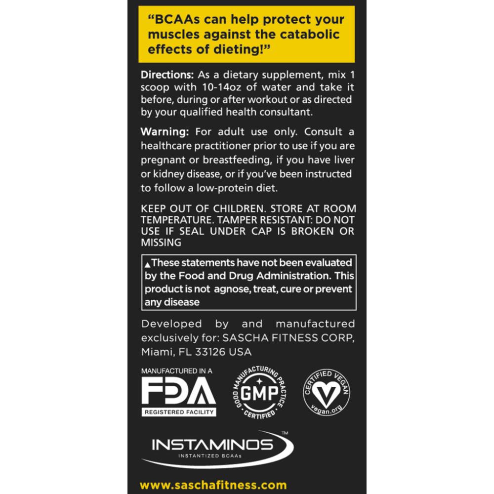 Suplemento Dietetico BCAA con Glutamina by Sascha Fitness Pineapple 350g - Madison Center