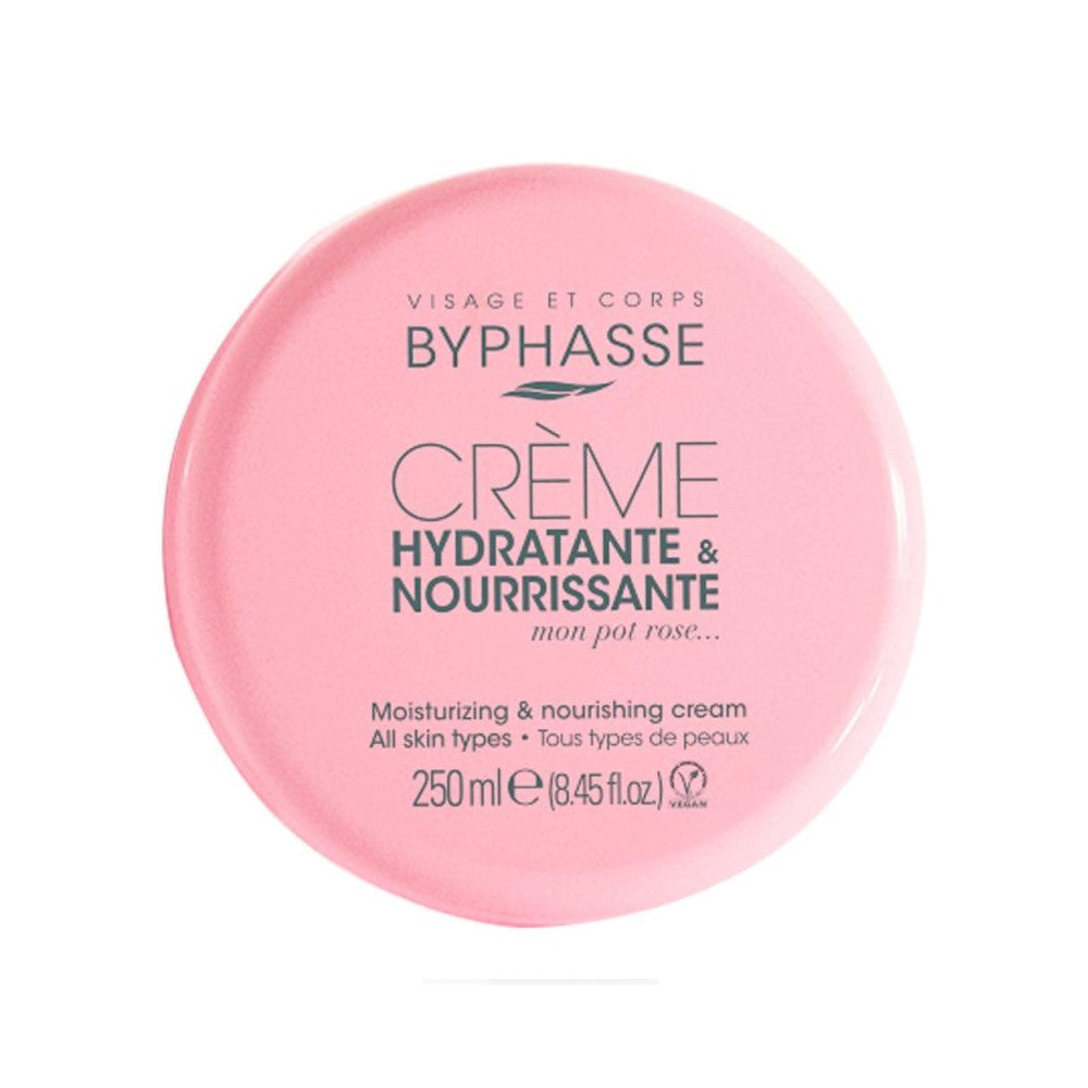 Byphasse Creme Hydratante & Nourrissante Mon Pot Rose All Skin Types Vegan 250ml