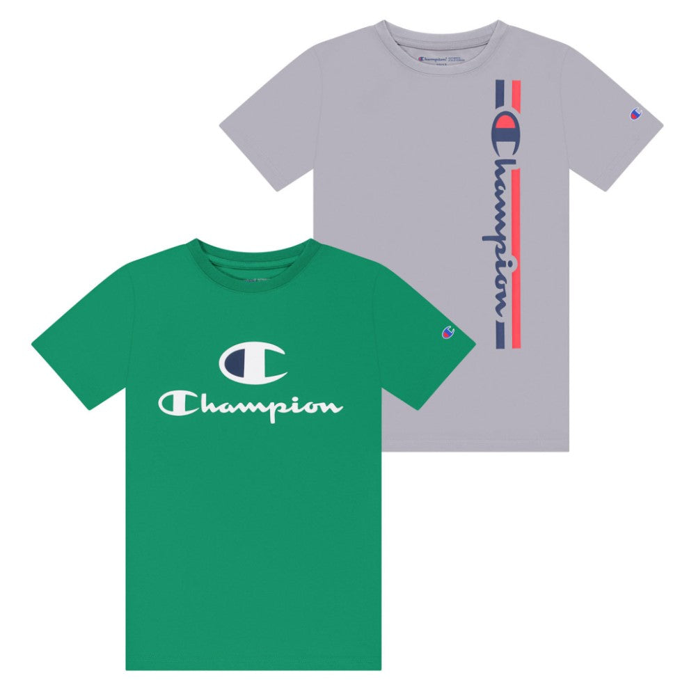 Champion Set de 2 Franelas Para Niños Verde - Gris