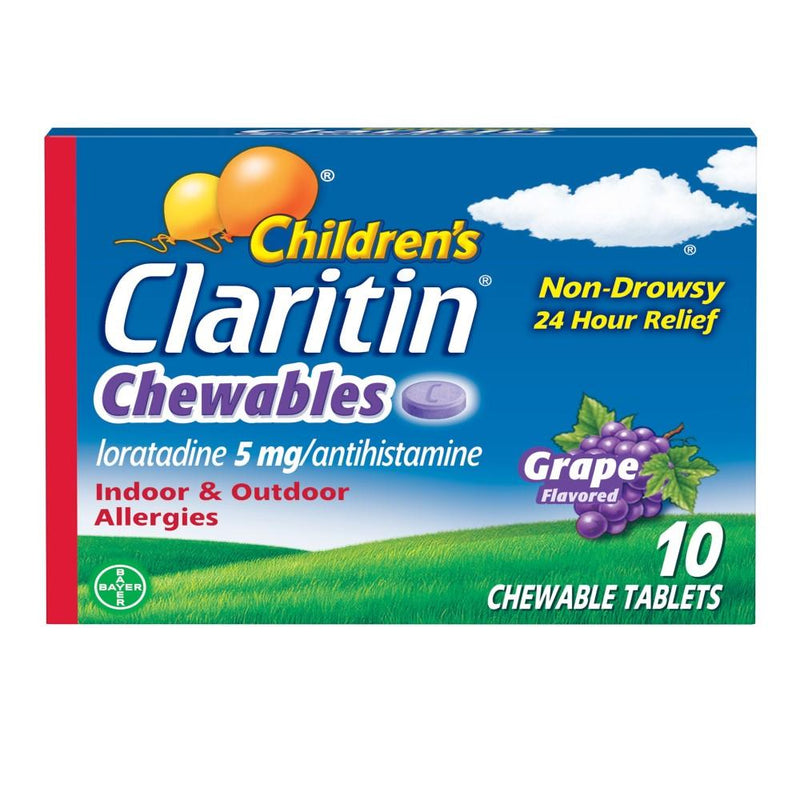 Claritin Pediatrico Masticable Grape 5mg 10 Tabletas