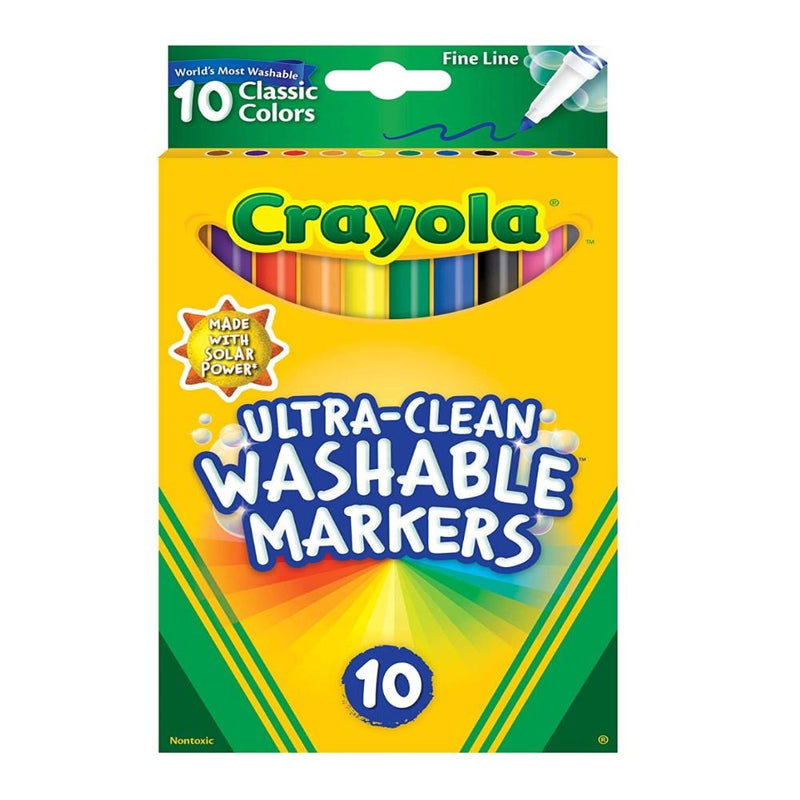 Crayola Marcadores Ultra Clean Washable Fine Line 10 Piezas