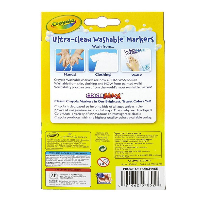Crayola Marcadores Ultra Clean Washable Fine Line 10 Piezas