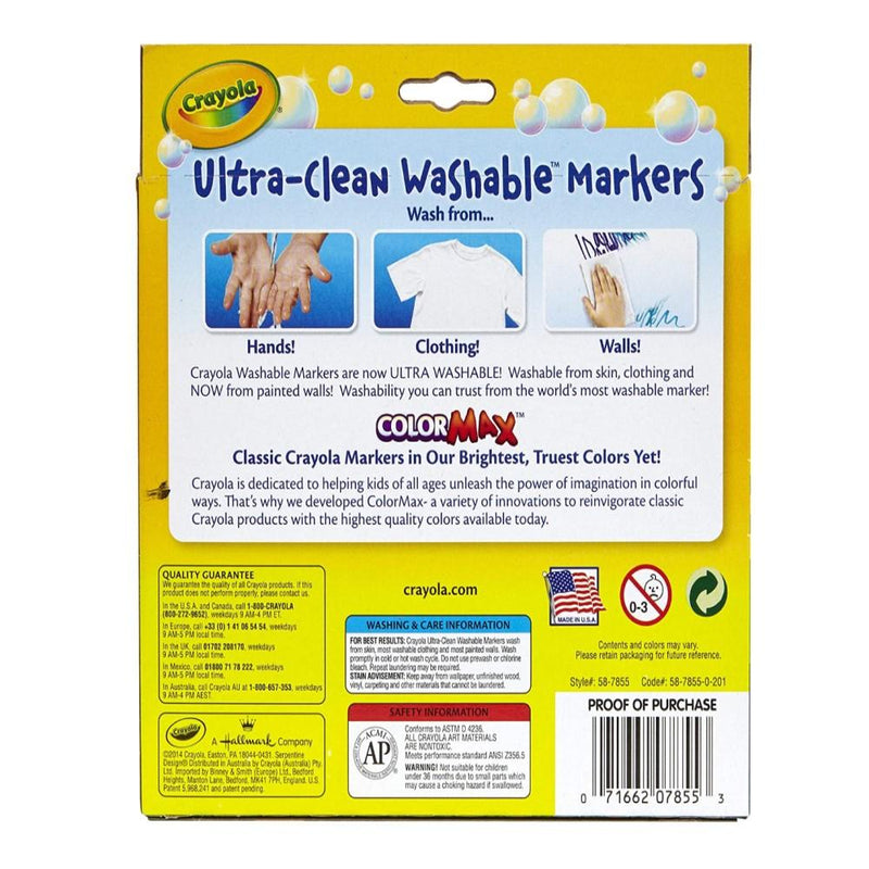 Crayola Marcadores Ultra Clean Washable Broad Line 10 Piezas