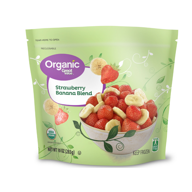 Great Value Organic Frozen Strawberry Banana Blend 283 gr