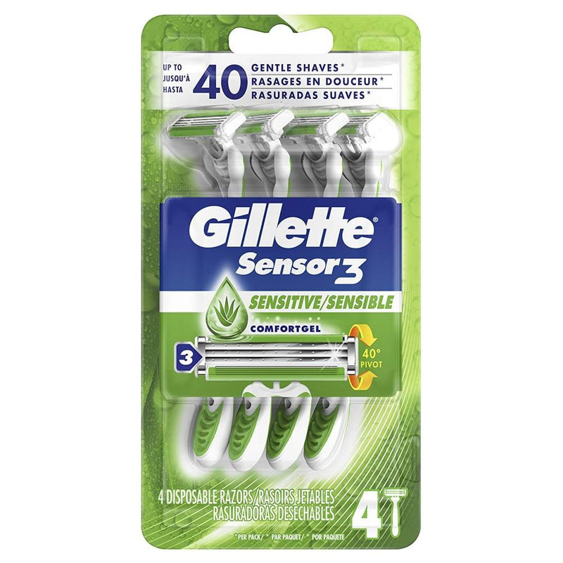 Gillete Afeitadora Desechable Sensor3 Sensitive 4 Und