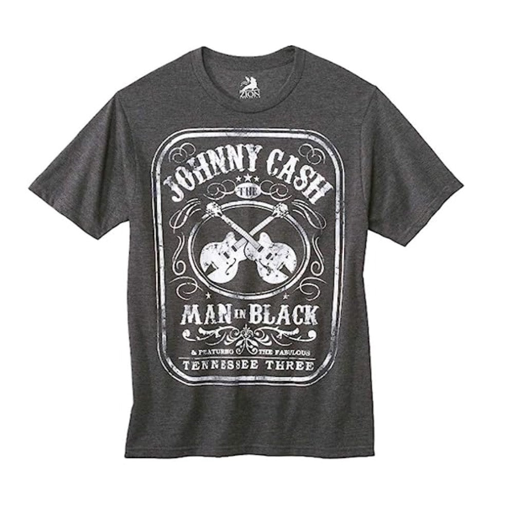 T-Shirt Para Dama Johnny Cash Color Gris Oscuro Con Manga Corta