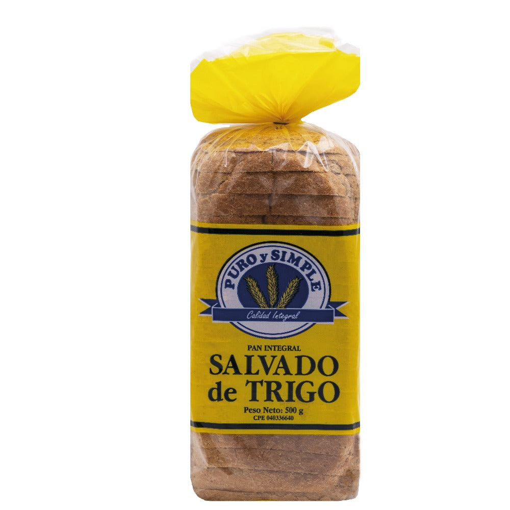 Pan Integral Puro y Simple Salvado de Trigo 500g