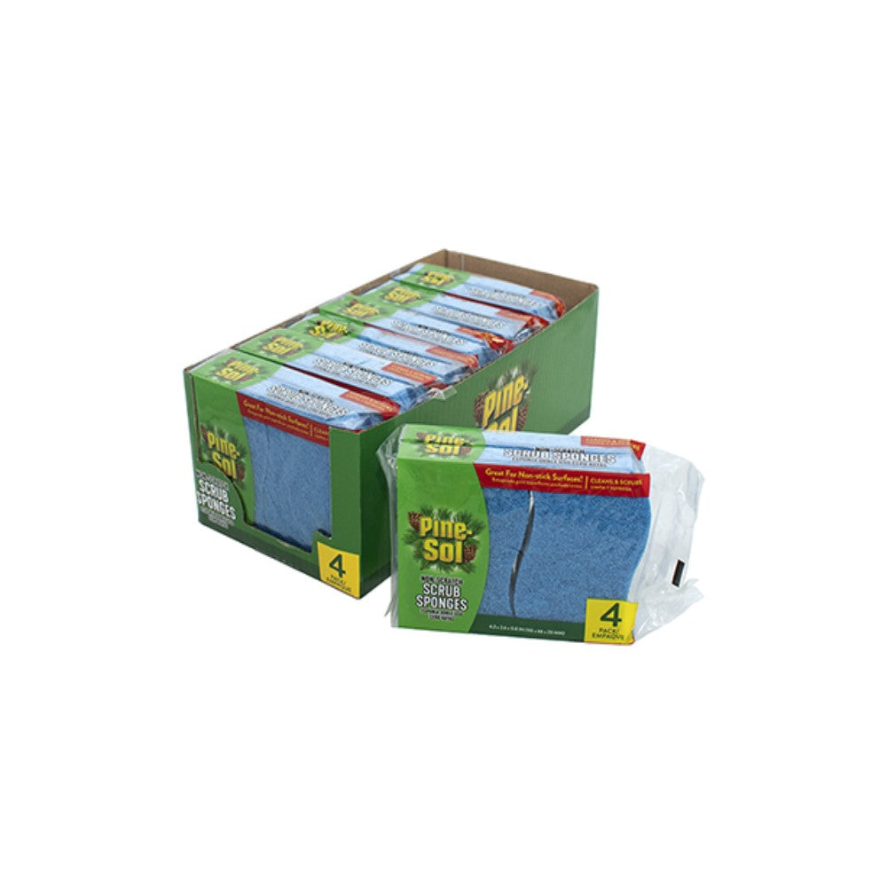 Esponjas Pine-Sol 4 Und Scrub Cero Rayas Azul