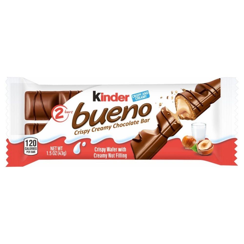 Barra de Chocolate Kinder Bueno Rellena de Avellana 43gr - Madison Center