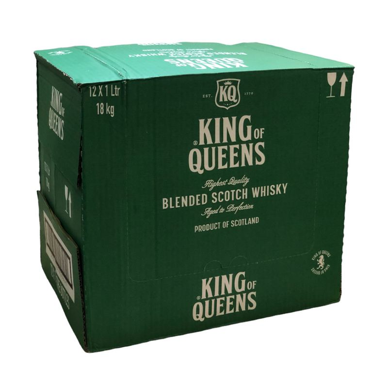 Whisky King of Queens Blended Scotch Caja de 12 Botellas de 1Litro