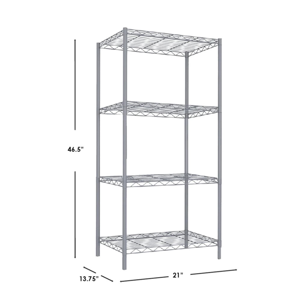 Estante De 4 Niveles Gris 35 x 53.3 x 118cm Organizacion