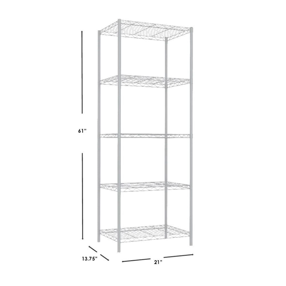 Estante De 5 Niveles Blanco 34.9 x 53.3 x 154.9cm Home Basics