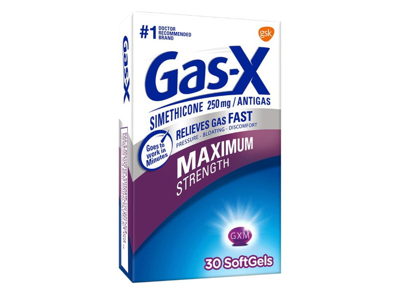 GasX Maximum Strength Antigas 30 Und Soft Gel