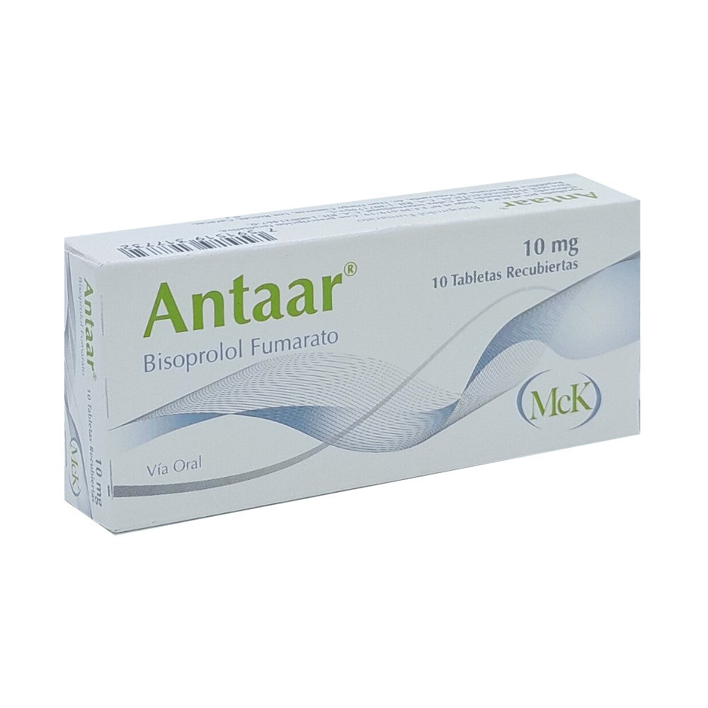 Antaar MCK Bisoprololo Fumarato 10mg Vía Oral 10Tabletas Recubiertas