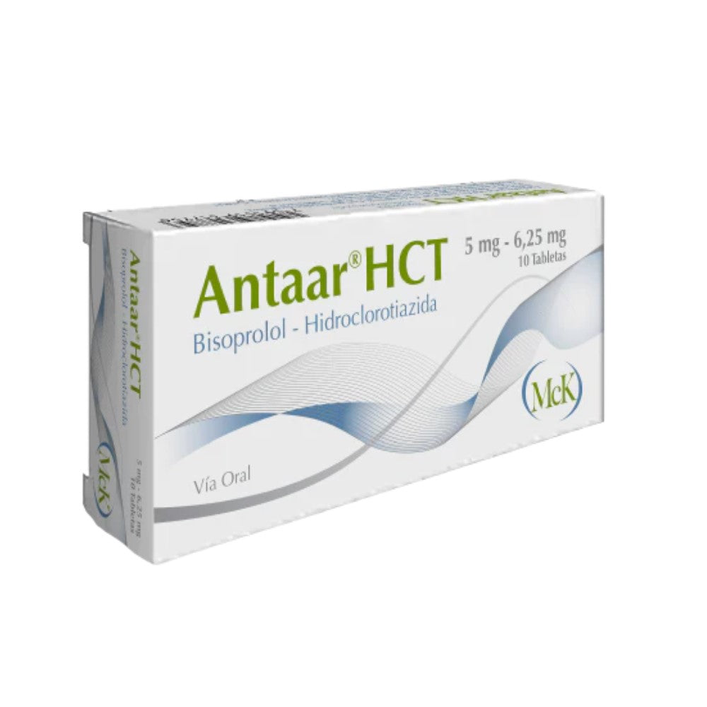 Antaar HCT MCK Bisoprololo Fumarato 5mg 6,25mg Vía Oral 10tabletas