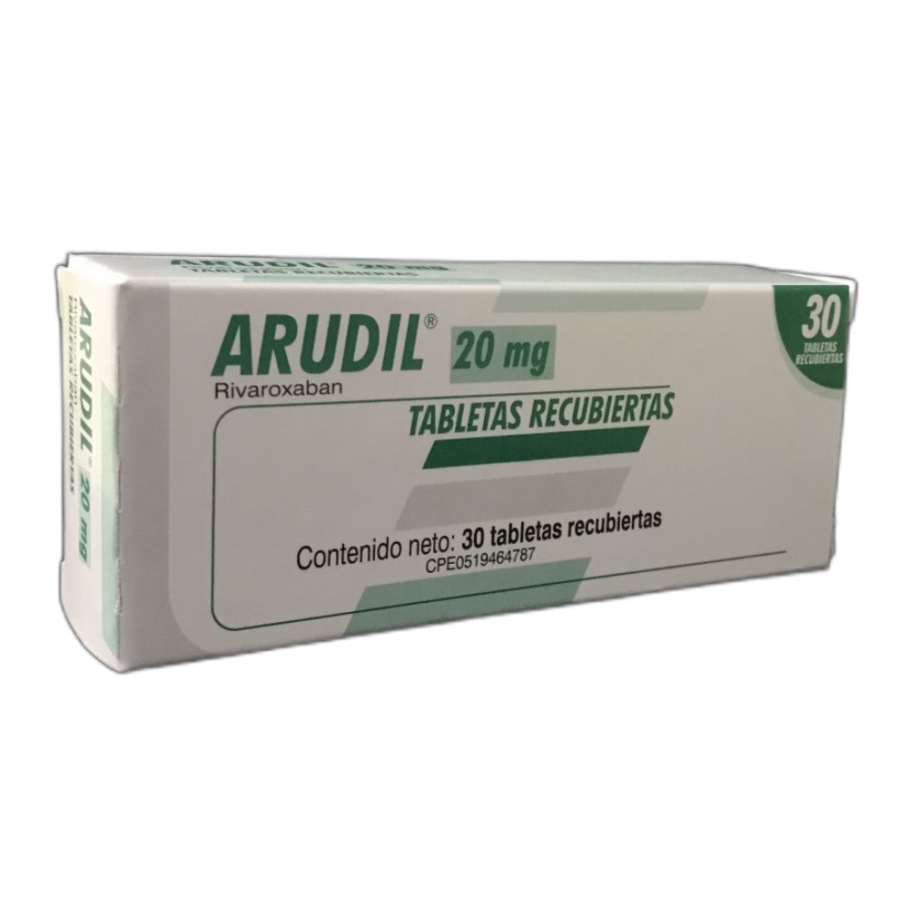 Arudil Rivaroxaban 20mg 30 Tabletas Recubiertas