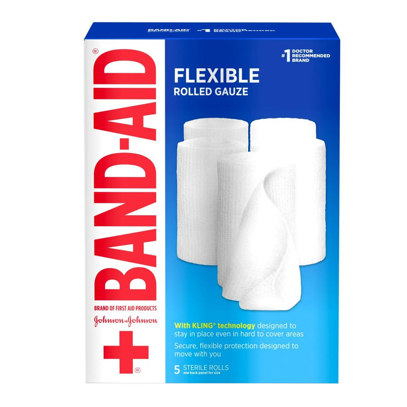 Band-Aid Venda Flexible Rolled Gauze 5 Sterile Rolls