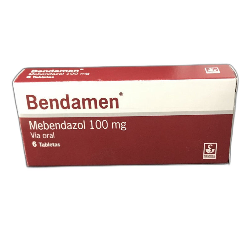 Bendamen Siegfried Mebendazol 100mg Vía Oral 6 Tabletas