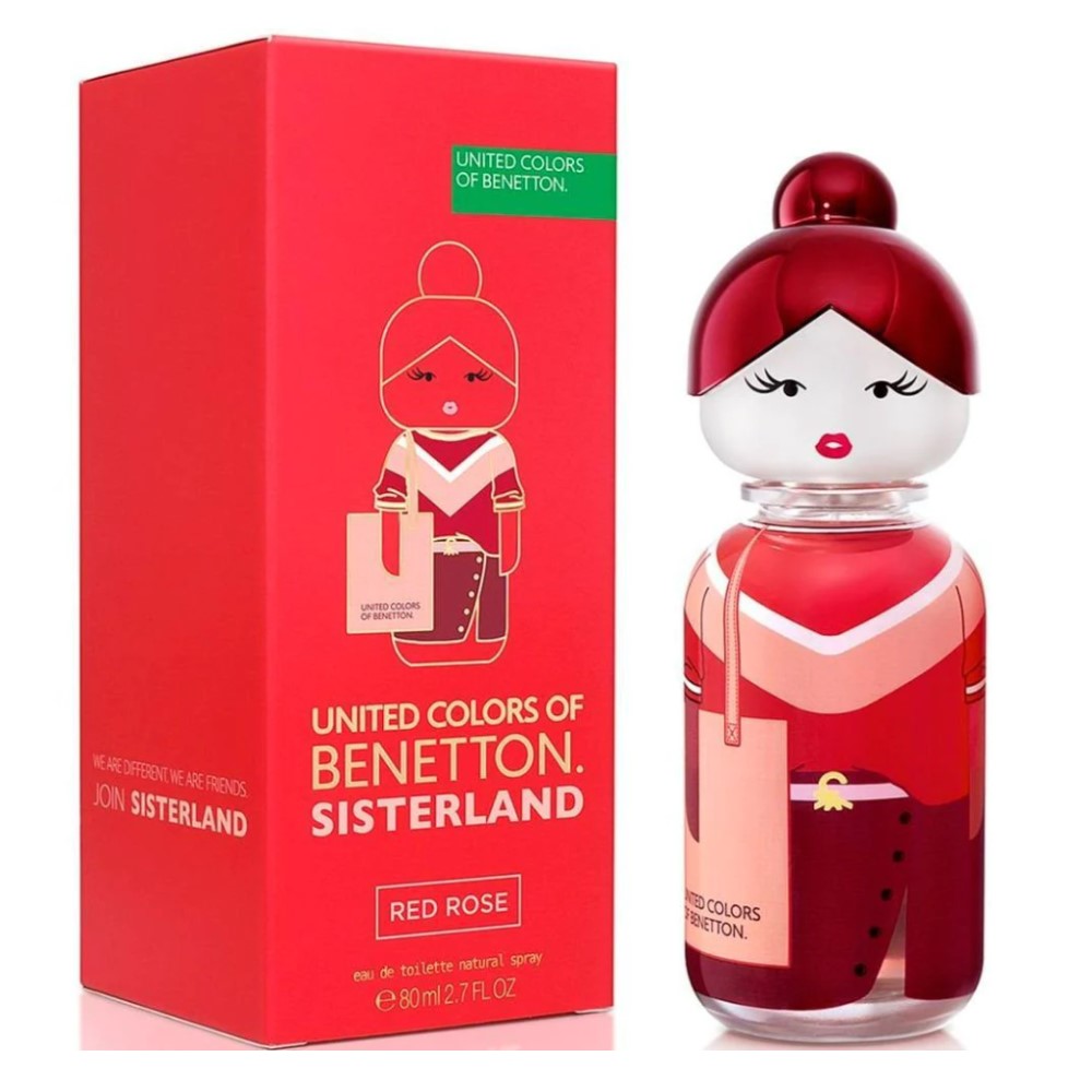 Benetton United Color Sisterland Red Rose Eau De Toilette For Woman 80ml