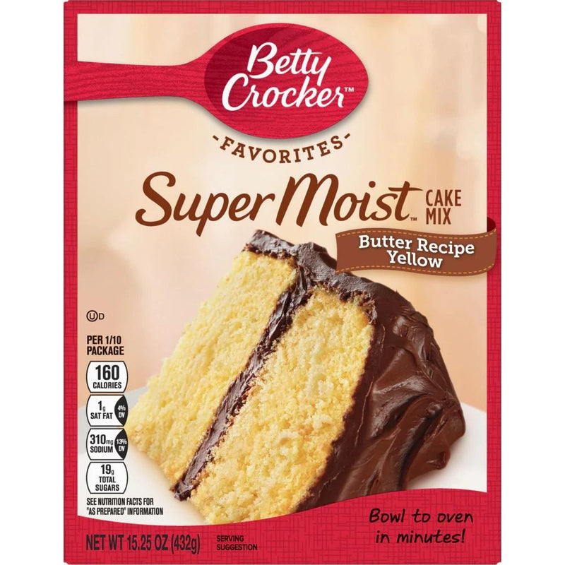 Mezcla para Tortas Betty Crocker Super Moist Butter Recipe Yellow 432g