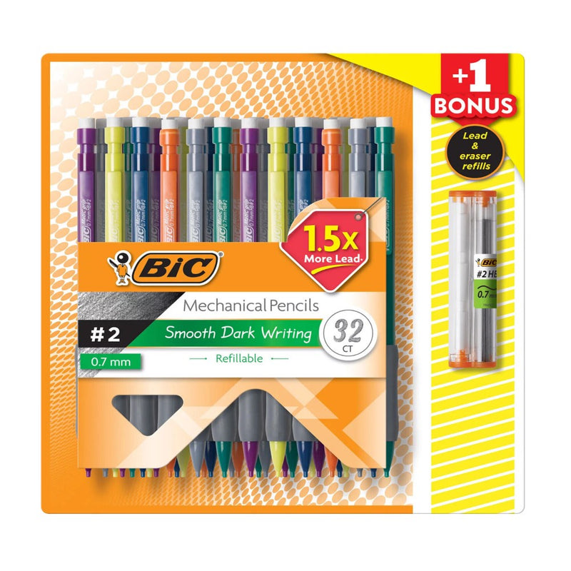 Bic Portaminas 32 Unidades Mechanical Pencil Smooth Dark Writing 0.7mm + Minas