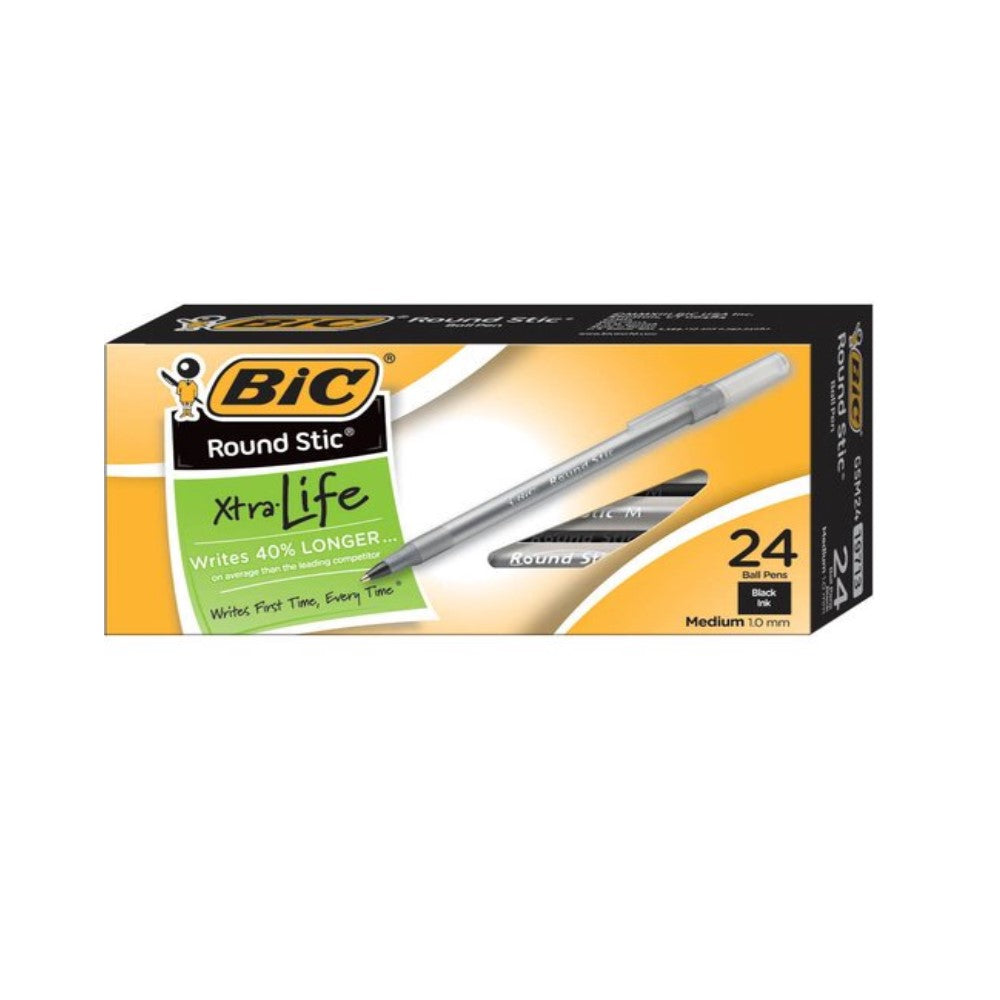 Bic Boligrafos Xtra Life Writes 90 % Longer 24und Black Medium