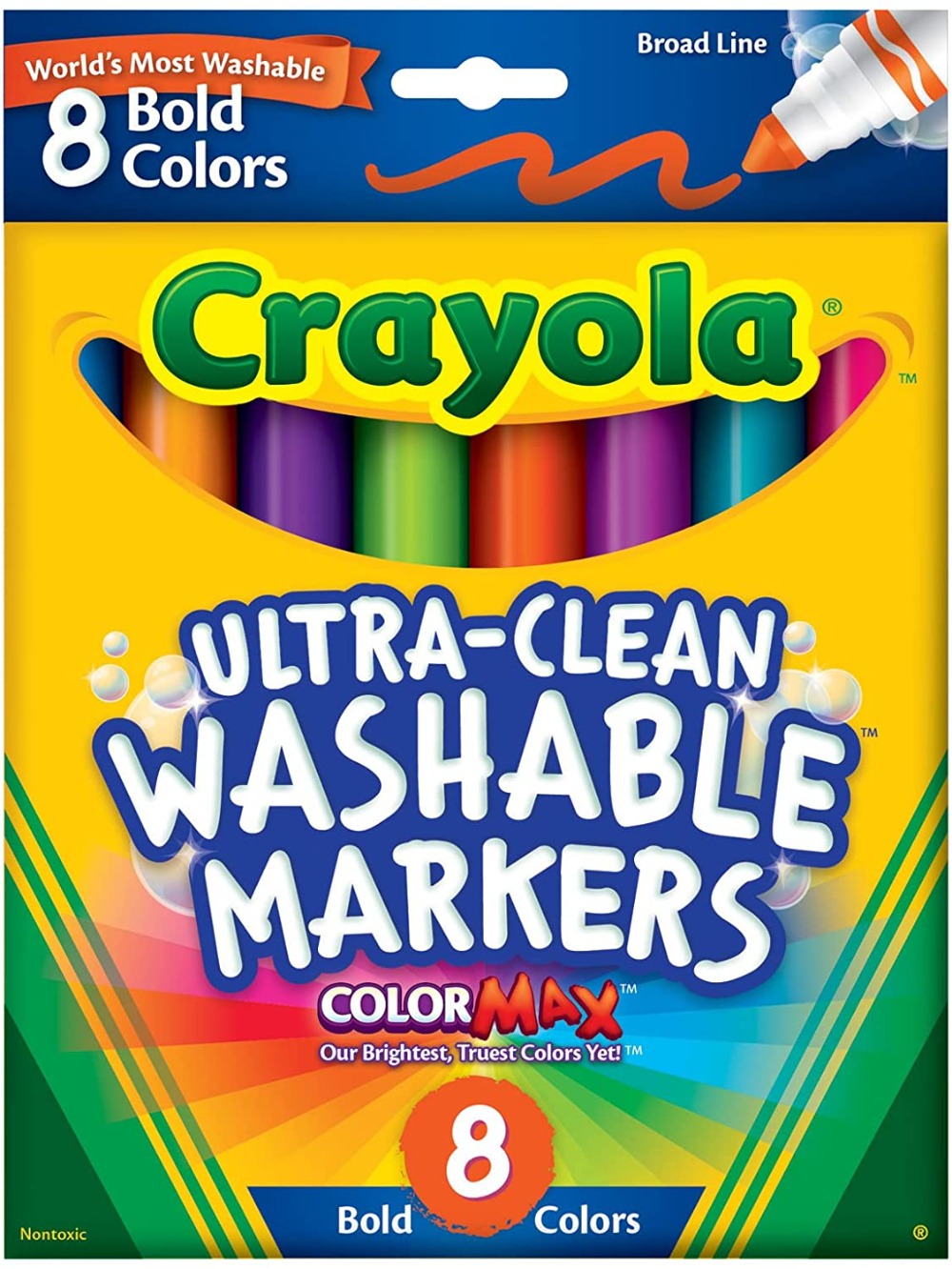 Crayola Marcadores Ultra-Clean Washable Punta Gruesa 8 Und