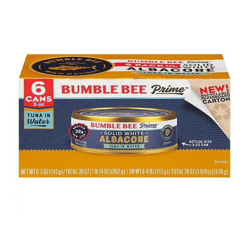 Atun Bumble Bee Prime Gourmet En Agua Solid White Albacore 6 Pack 142gr c/u