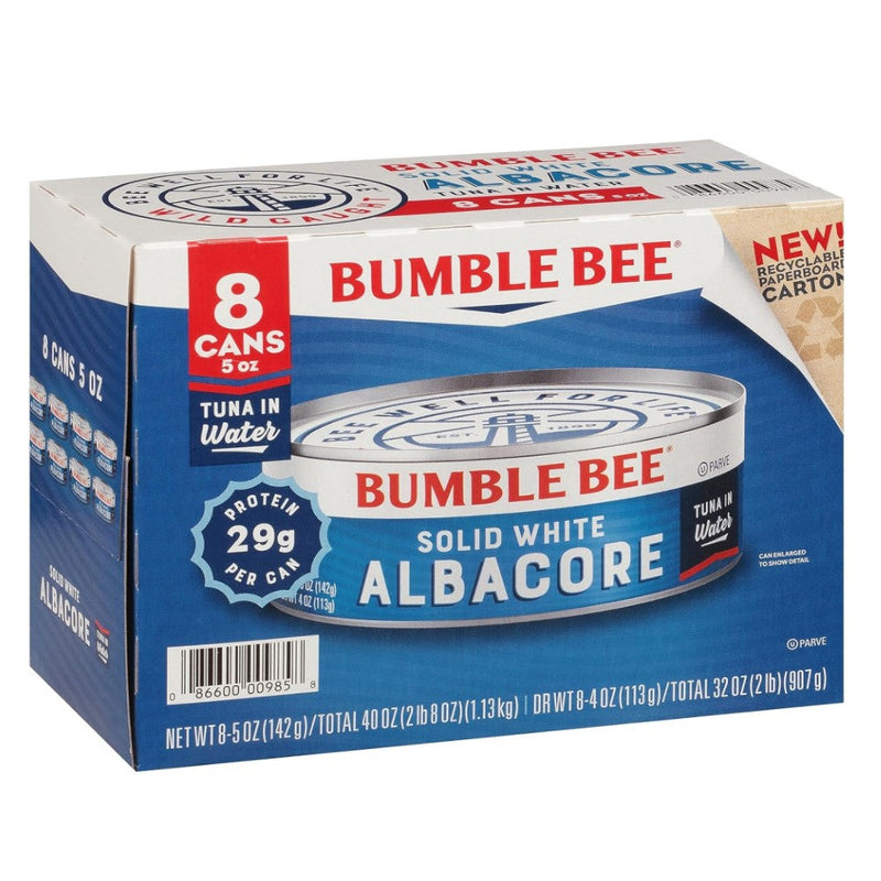 Bumble Bee Solid White Albacore Tuna Water 8und de 142gr C/U