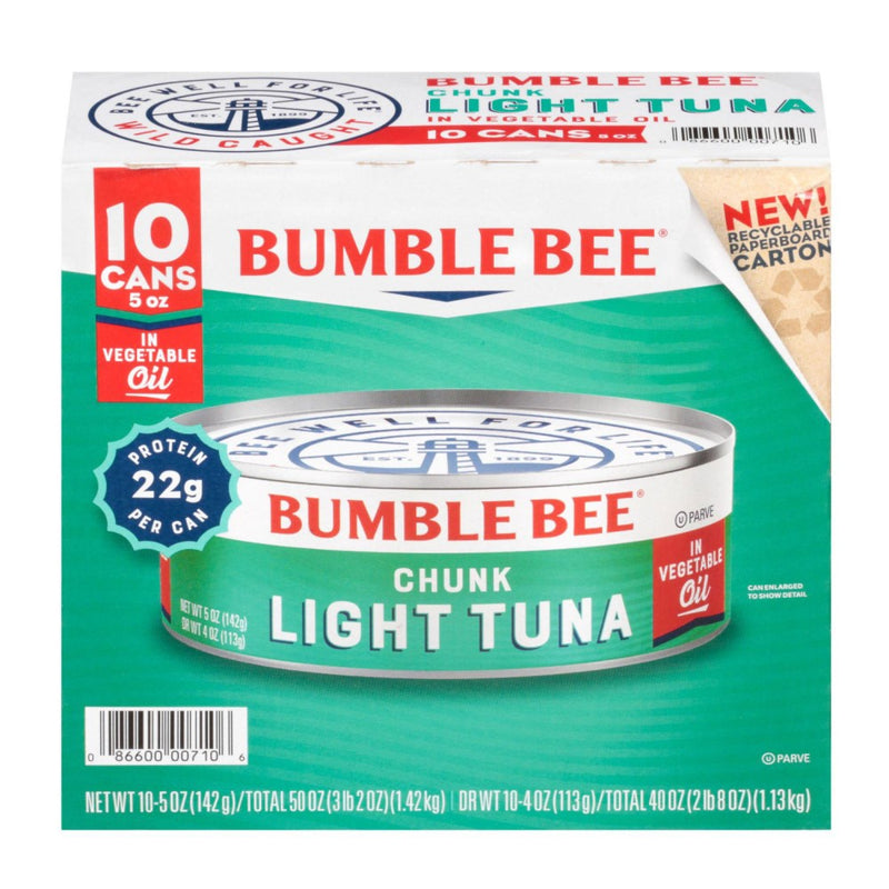 Atun Bumble Bee 10 Und Chunk Light Tuna 142gr c/u 1.42Kg Total