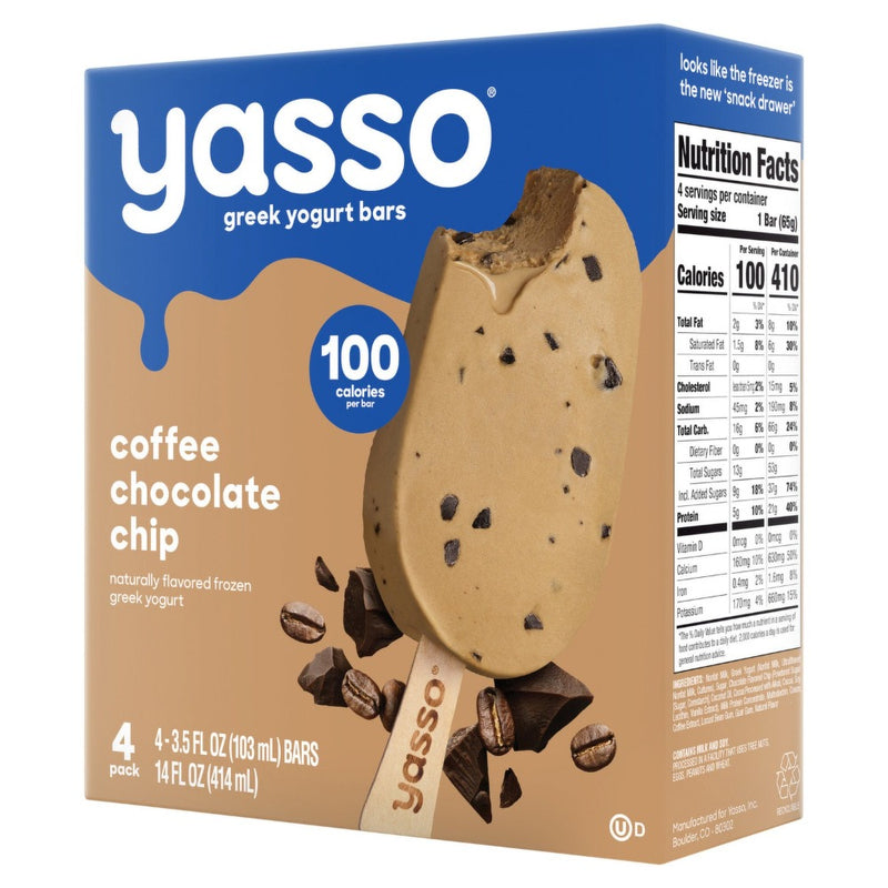 Helados Yasso 100 Calories 4 Und Coffee Chocolate Chip Greek Yogurt Bars 414ml