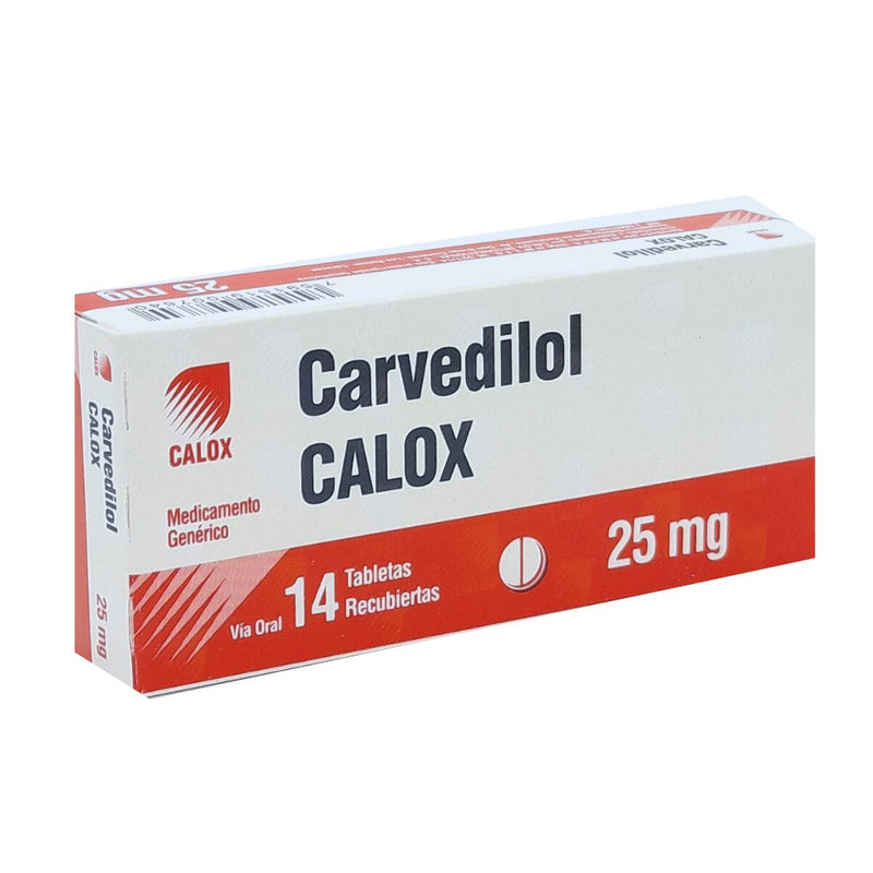 Carvedilol Calox Tableta 25mg 14Tabletas