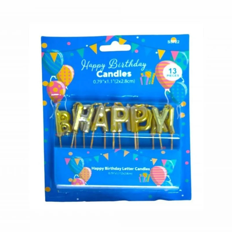 Velas Happy Birthday Candles 2 x 2.8cm 13 Pieces
