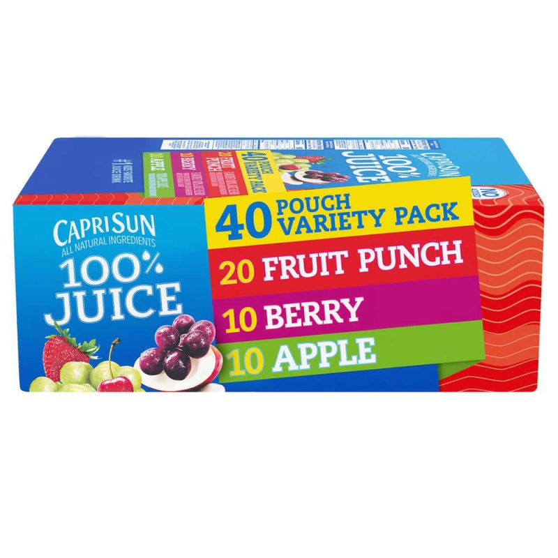Jugo Capri Sun 40 Pouch Variety Pack All Natural Ingredientes 7.08L