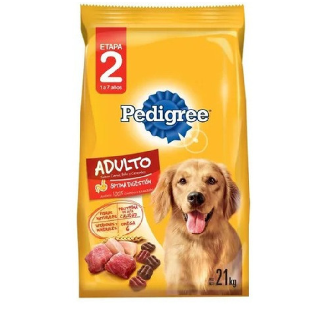 Pedigree Adulto 2da Etapa Sabor Carne - Pollo y Cereales 21kg