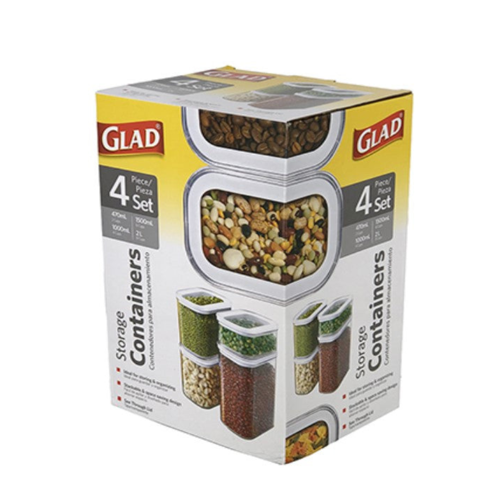 Glad Set de 4 Contenedores Para Cocina